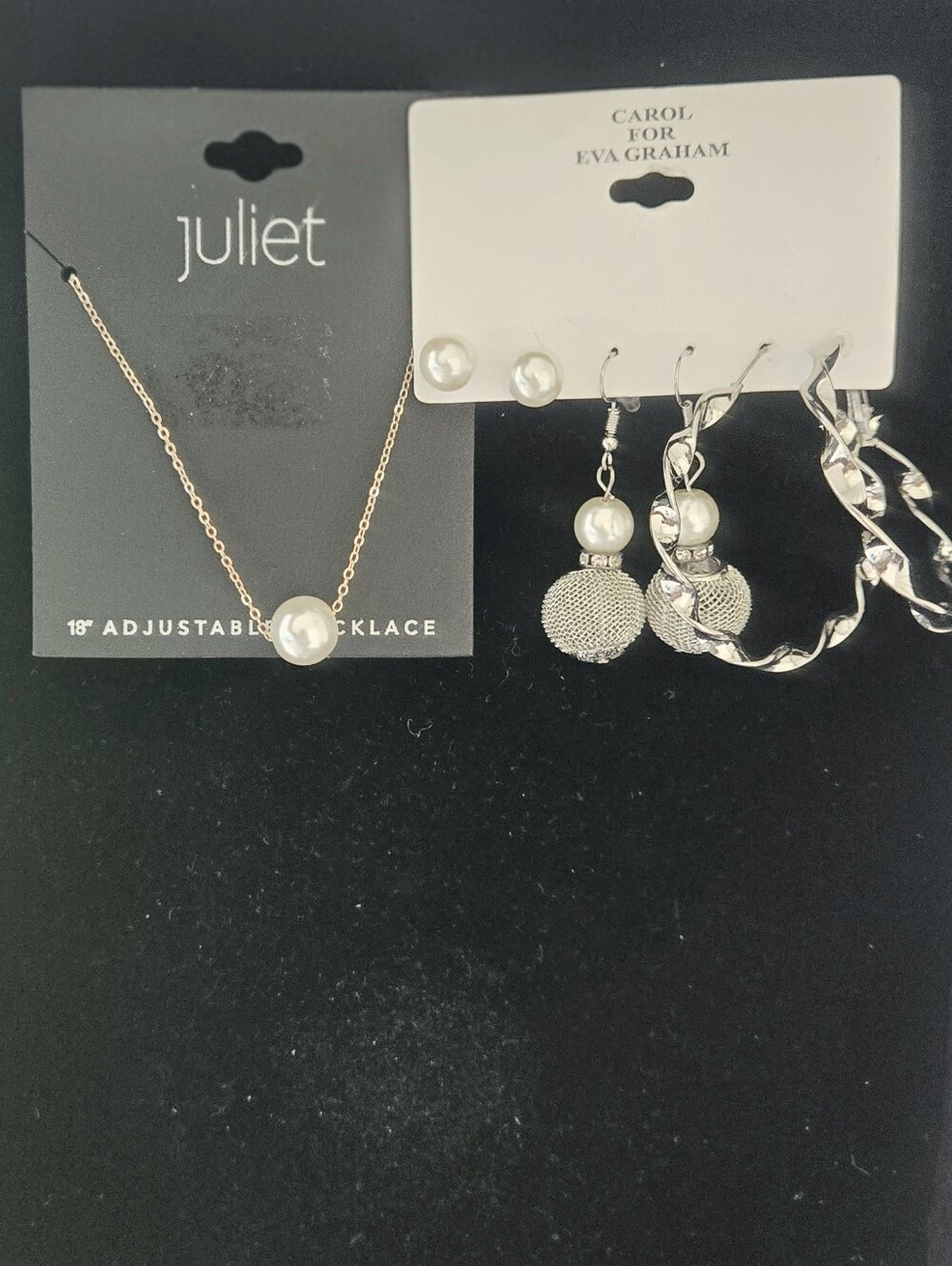 Gold Pearl Pendant Necklace And Earrings - White Pearl